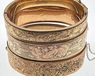 Gold filled vintage bangles