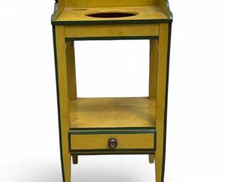 Painted yellow and green trim New England wash stand
