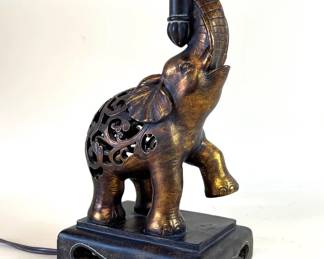 Bronze finish elephant lamp
