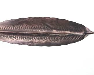 Sterling signed leaf brooch