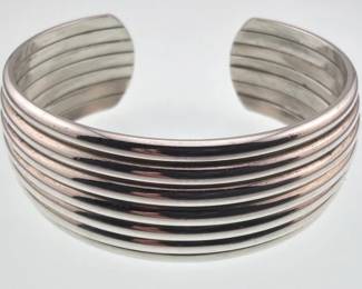 Sterling ribbed cuff