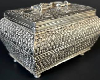 Dutch silver footed casket
