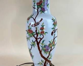 Asian pomegranate porcelain lamp