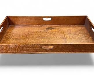 Antique tiger oak tray
