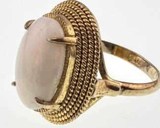 Sterling gold wash opal ring