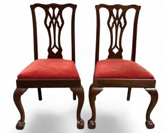 Pair of Chippendale style ball and claw side chairs