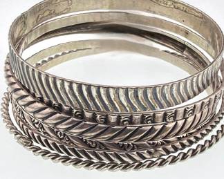 Sterling silver bangles