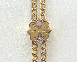 14kt diamond slide on gold filled watch chain