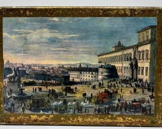 Italian scenic gilt box