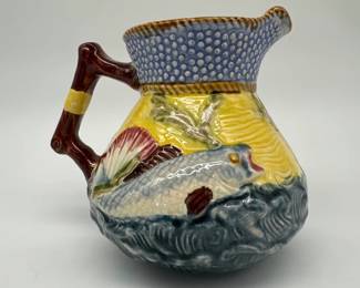 Staffordshire majolica fish jug