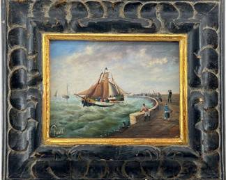 Coastal maritime scenic painting