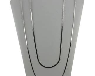 Two sterling herringbone necklaces