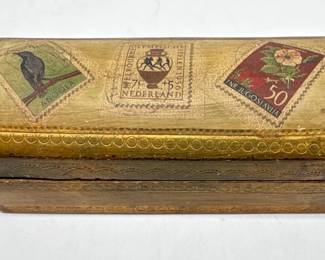 Vintage Florentine gilt stamp box