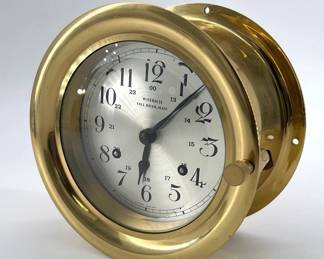Brass ship's bell clock