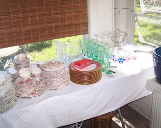 CUT & COLORED GLASS & CHINA