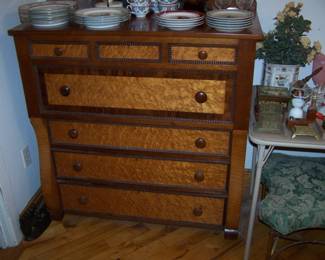 TWALNUT & CURLY MAPLE CHEST