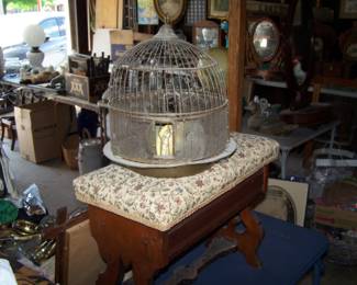 FOOTSTOOL & BIRDCAGE