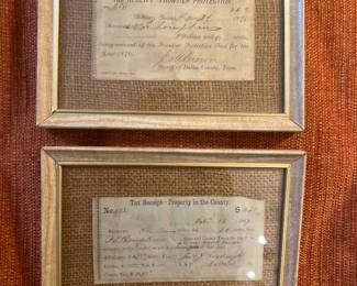 Antique Tax Receipts from the 1800s