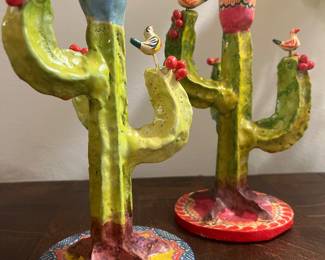 Mexico Folk Art Candlesticks 