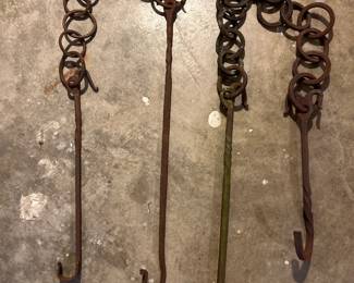 Antique Fireplace Chain and Hooks
