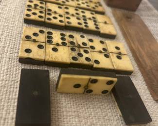 Antique Bone & Ebony Dominoes 1800s