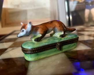 Vintage Limoges Fox Trinket Box