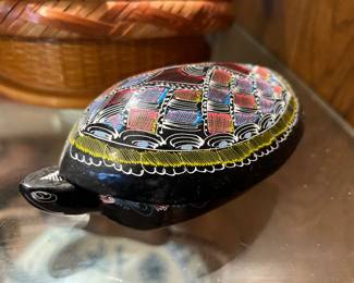 Hand Painted Turtle Trinket Box 