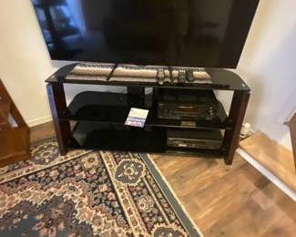 60” Samsung Smart TV & metal/glass shelves entertainment stand