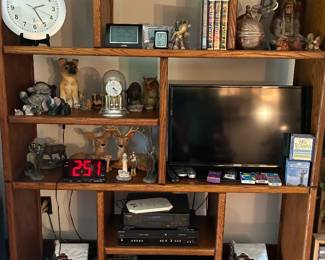 TV, clocks, figurines