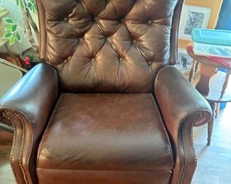 Brown vinyl manual recliner