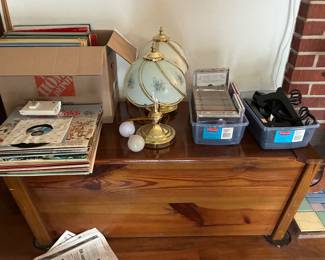 Albums, lamps, chest