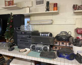 Lots of stereos and radios