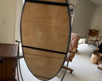 Oval Metal Frame Cheval Mirror