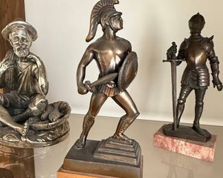Bronze Warrior and Farmer Figurines