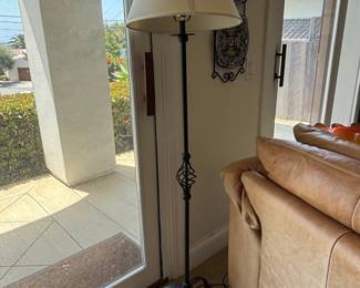 Wrought Iron Floor Lamp with Twisted Cage Accent by Hubbardton Forge