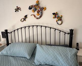 Black Wrought Iron Bed Frame with Twisted Accents