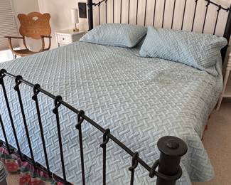 Black Wrought Iron Bed Frame with Twisted Accents