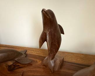 Carved Ironwood Dolphin Figurine
