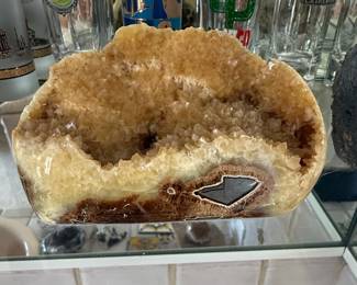Polished Septarian Nodule Geode Slice