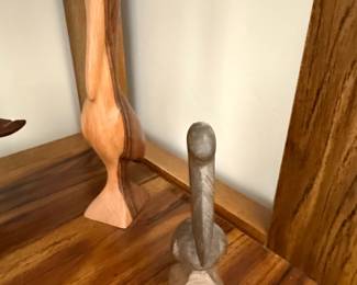 Pair of Mid-Century Modern Danish Teak Hand Carved Birds