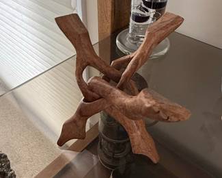 Interlocking Wood Sculpture Display Stand