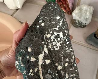 Prehnite and Pyrite Cluster on Matrix