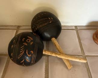Carved Gourd Maracas