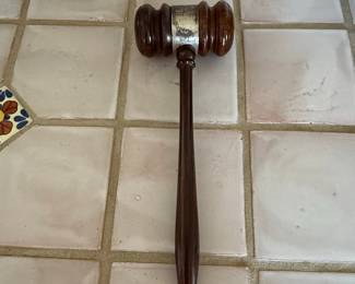 Wooden Gavel with Metal Band