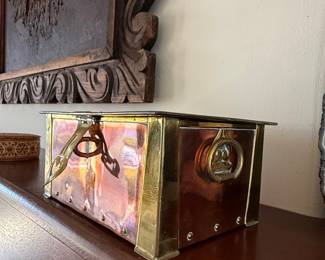 Vintage Arts and Crafts Copper and Brass Hinged Box