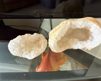 Natural Quartz Geode Halves