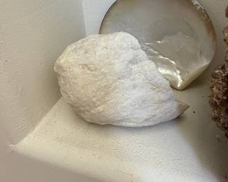 Natural Geode Half and Mother of Pearl Shell