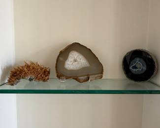Collection of Agate Slices and Barite Cluster
