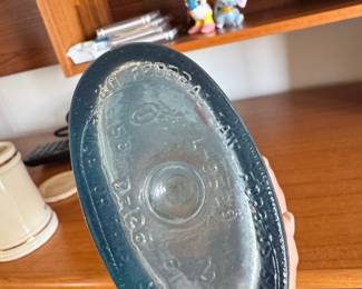 Lord Calvert "Friendship" Embossed Blue Glass Whiskey Decanter
