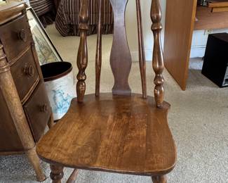 Vintage Oak Vanity Desk and Chair Set